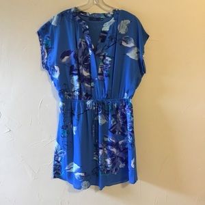 Apt. 9 Blue Floral VNeck Sleeveless Dress